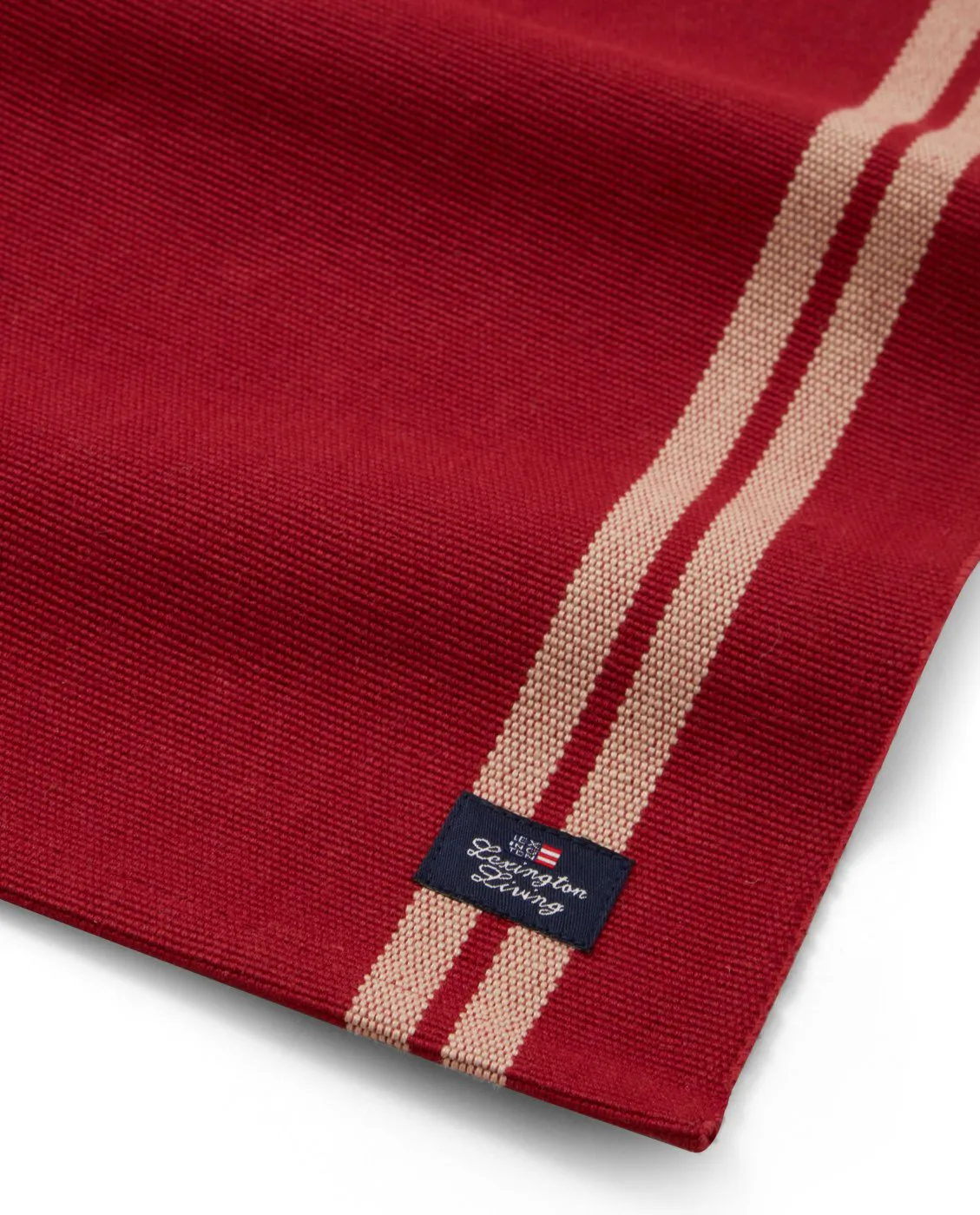 Set de table Side Striped Org Cotton Rib 40x50 cm, Red-beige Lexington
