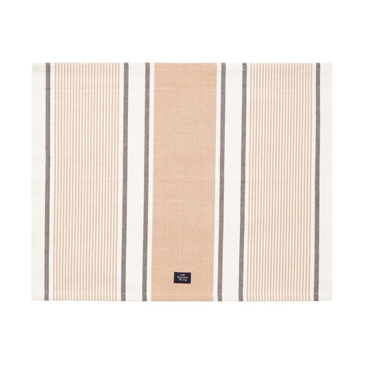 Set de table Striped Organic Cotton 40x50 cm - Beige - Lexington