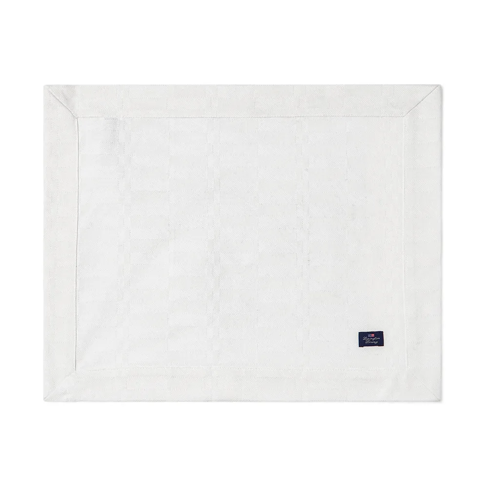 Set de table White jacquard cotton 40x50 cm., Blanc Lexington