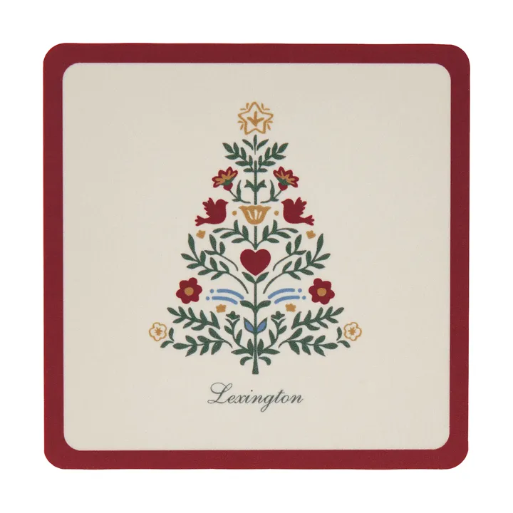 Sous-verres laminés Lexington - Red-light beige, 9x9 cm, lot de 4 - Lexington