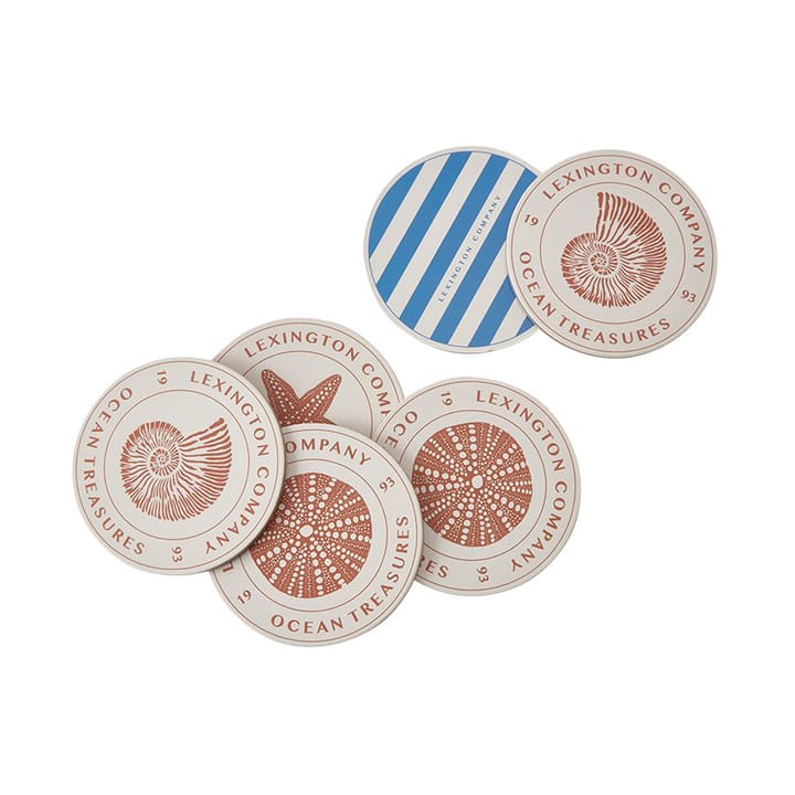 Sous-verres Ocean Treasures, lot de 6 - Blue - Lexington