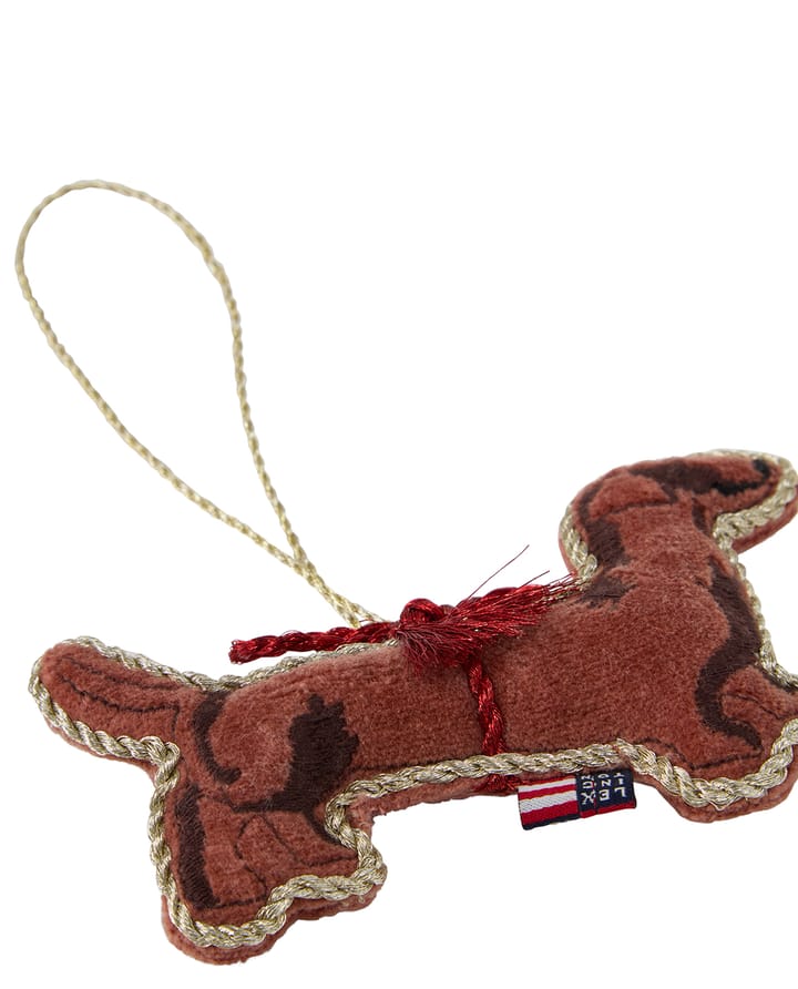 Suspension de Noël Dog coton velours écologique, Marron Lexington
