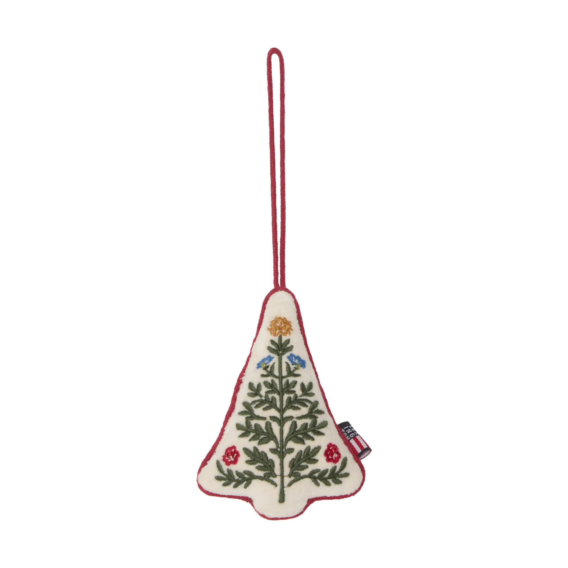 Suspension de Noël Tree en velours de coton biologique, Multi, 9x13x3 cm Lexington