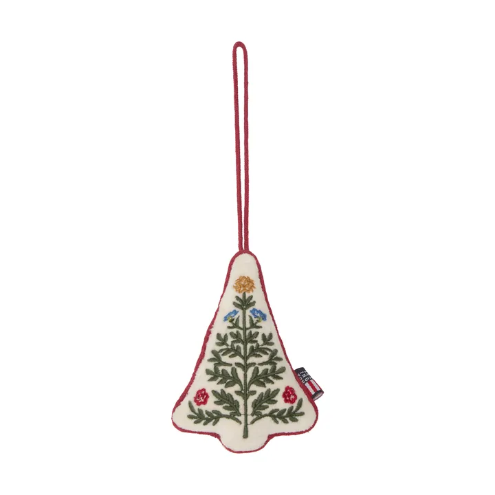 Suspension de Noël Tree en velours de coton biologique - Multi, 9x13x3 cm - Lexington