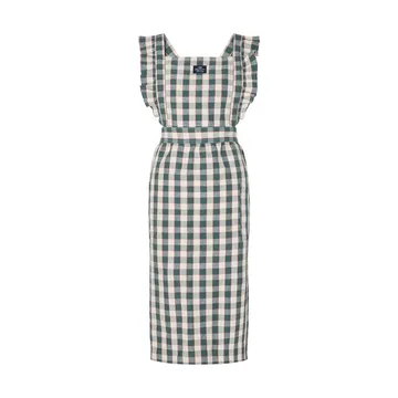 Tablier Checked cotton linen - Green-Light beige-red - Lexington