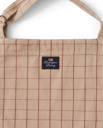 Tablier Checked Organic Cotton Oxford - Beige-red - Lexington