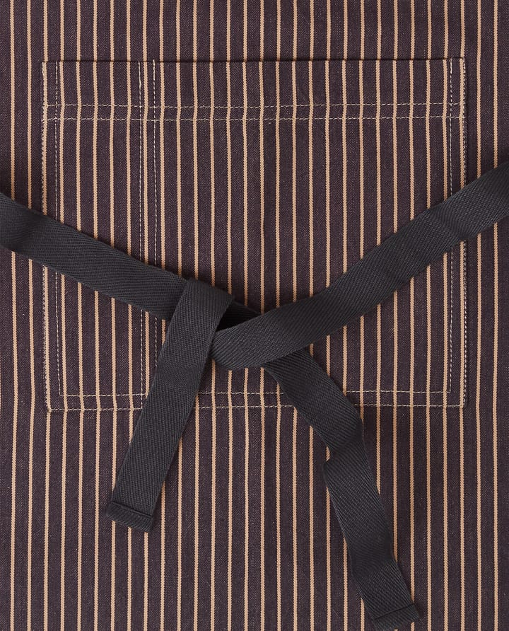 Tablier Striped Cotton Herringbone 80x150 cm - Beige-dark gray - Lexington