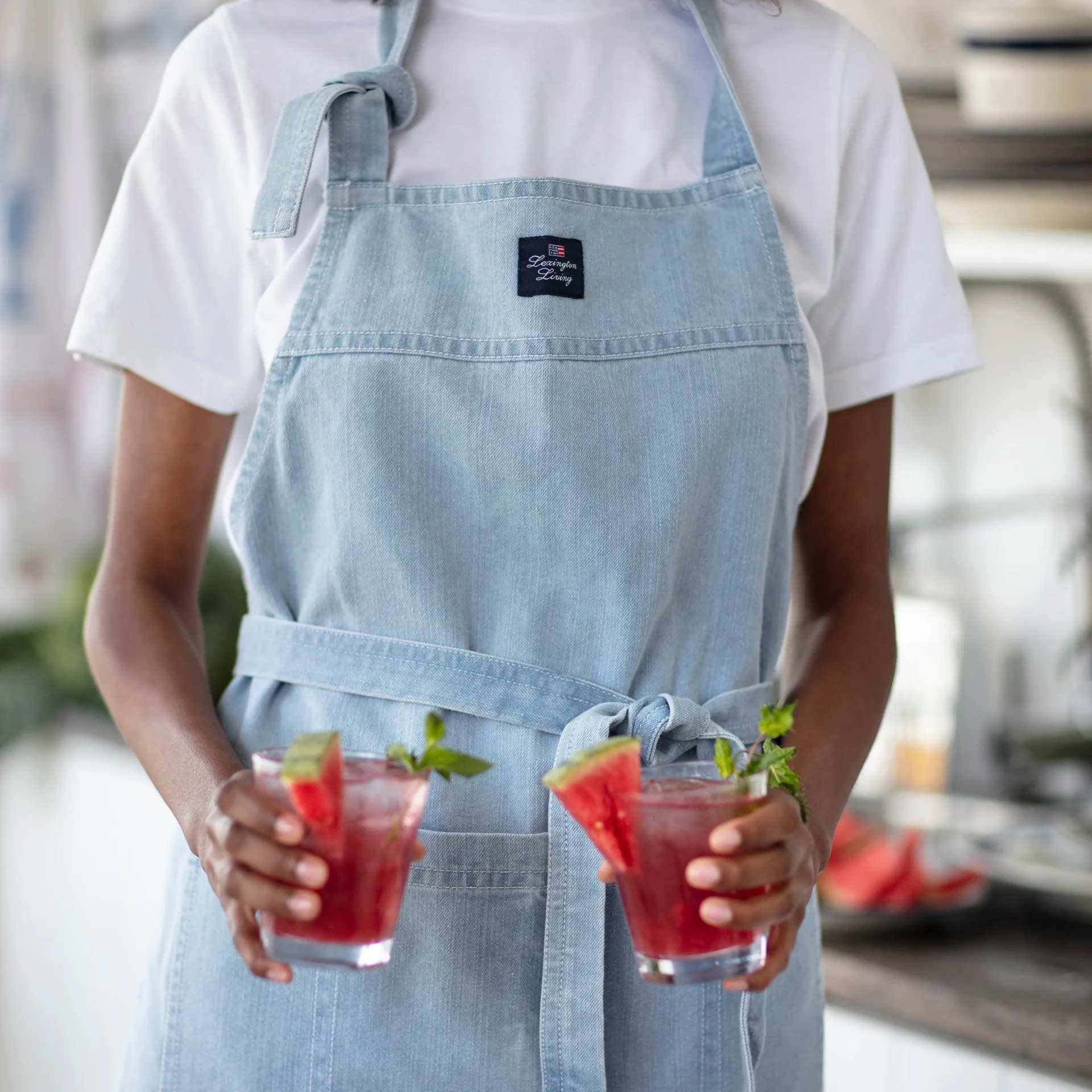 Tablier Washed denim 80x105 cm, Light blue Denim Lexington