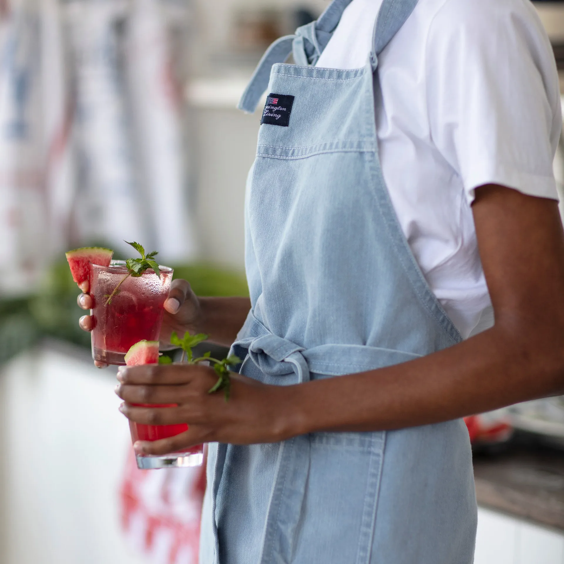 Tablier Washed denim 80x105 cm, Light blue Denim Lexington