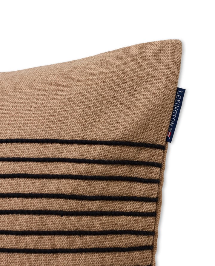 Taie Deco Striped Cotton Canvas 50x50 cm - Beige-gray - Lexington