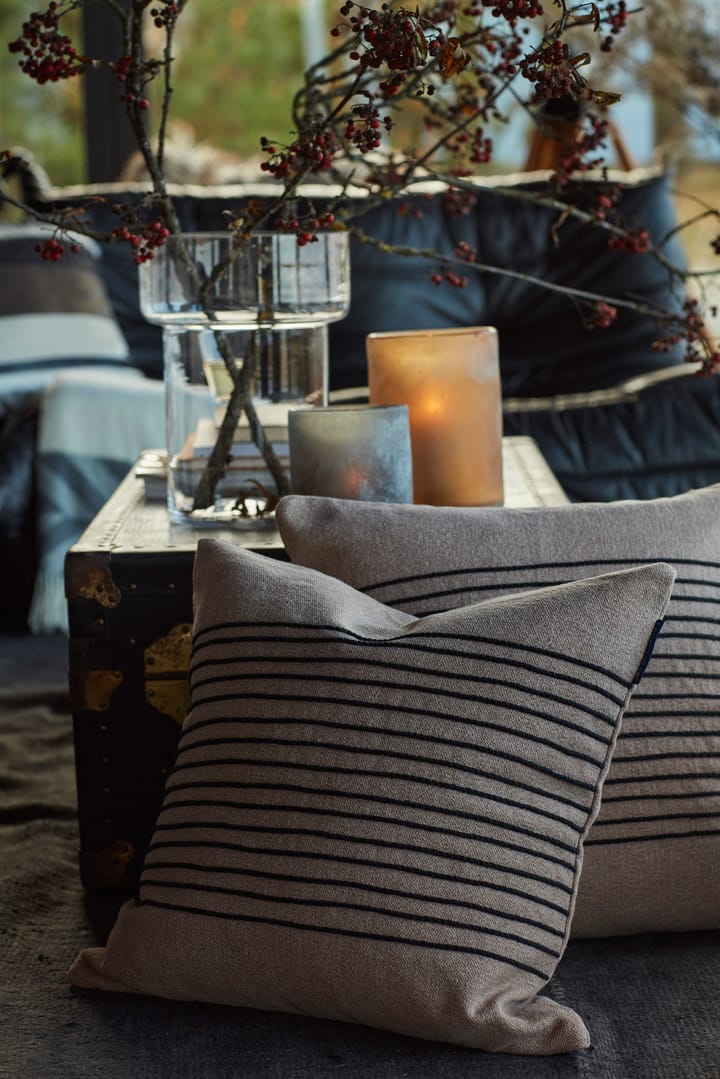Taie Deco Striped Cotton Canvas 50x50 cm, Beige-gray Lexington