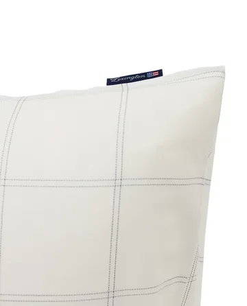 Taie d’oreiller Checked coton-lyocell 50x60 cm - Off white-dark blue - Lexington