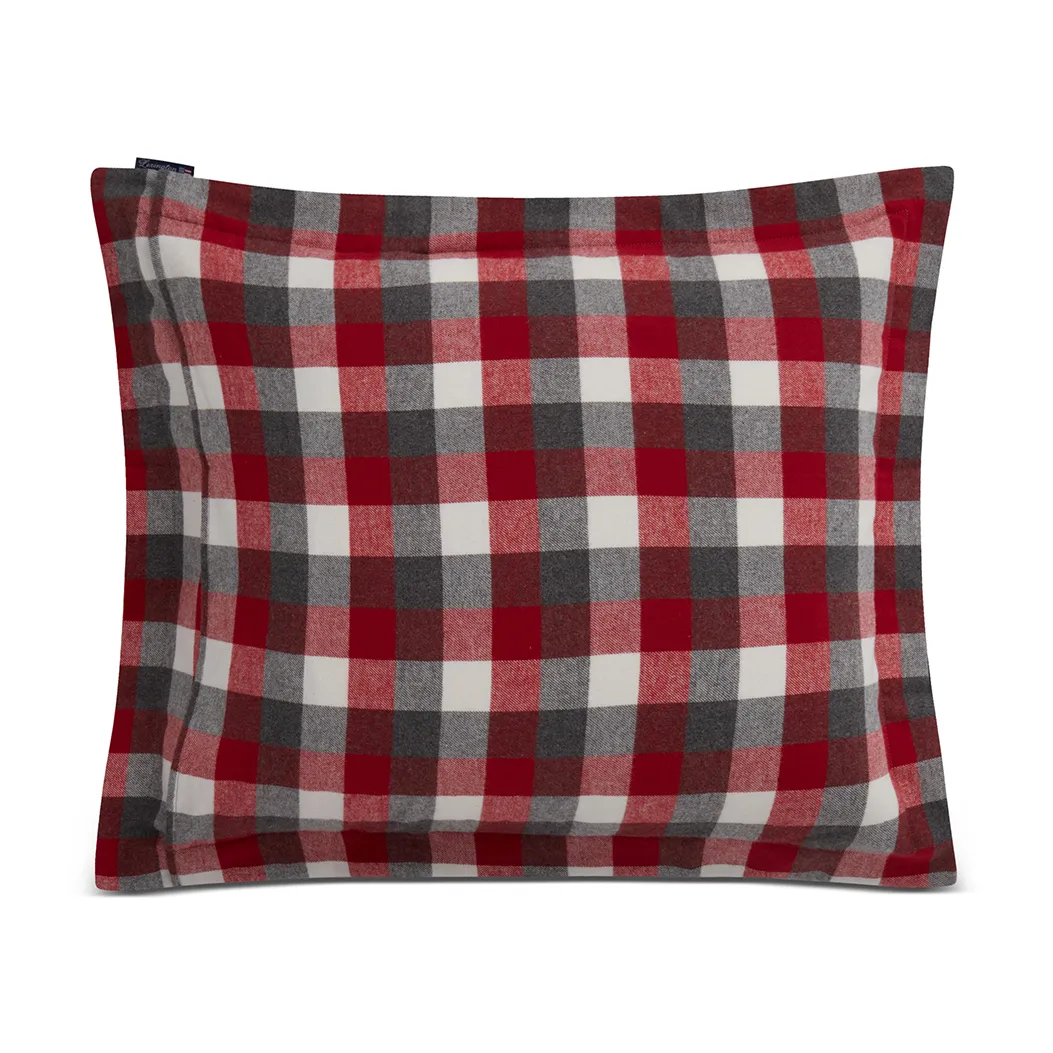 Taie d'oreiller Checked Flannel 50x60 cm, Rouge-gris foncé Lexington