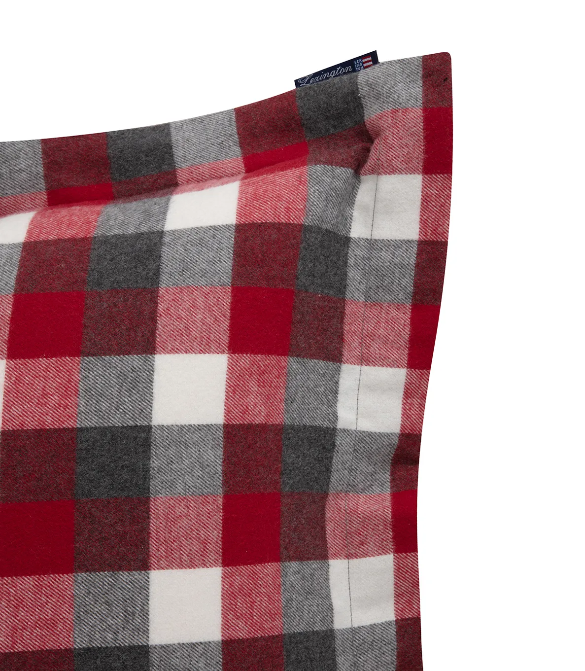 Taie d'oreiller Checked Flannel 50x60 cm, Rouge-gris foncé Lexington