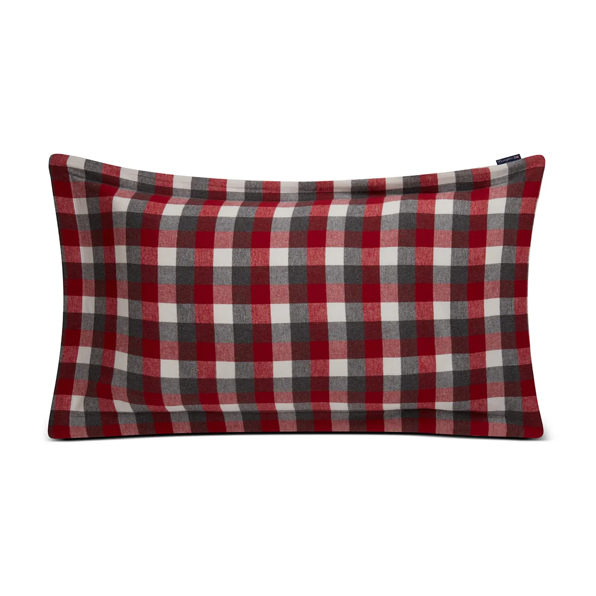 Taie d'oreiller Checked Flannel 50x90 cm, Rouge-gris foncé Lexington