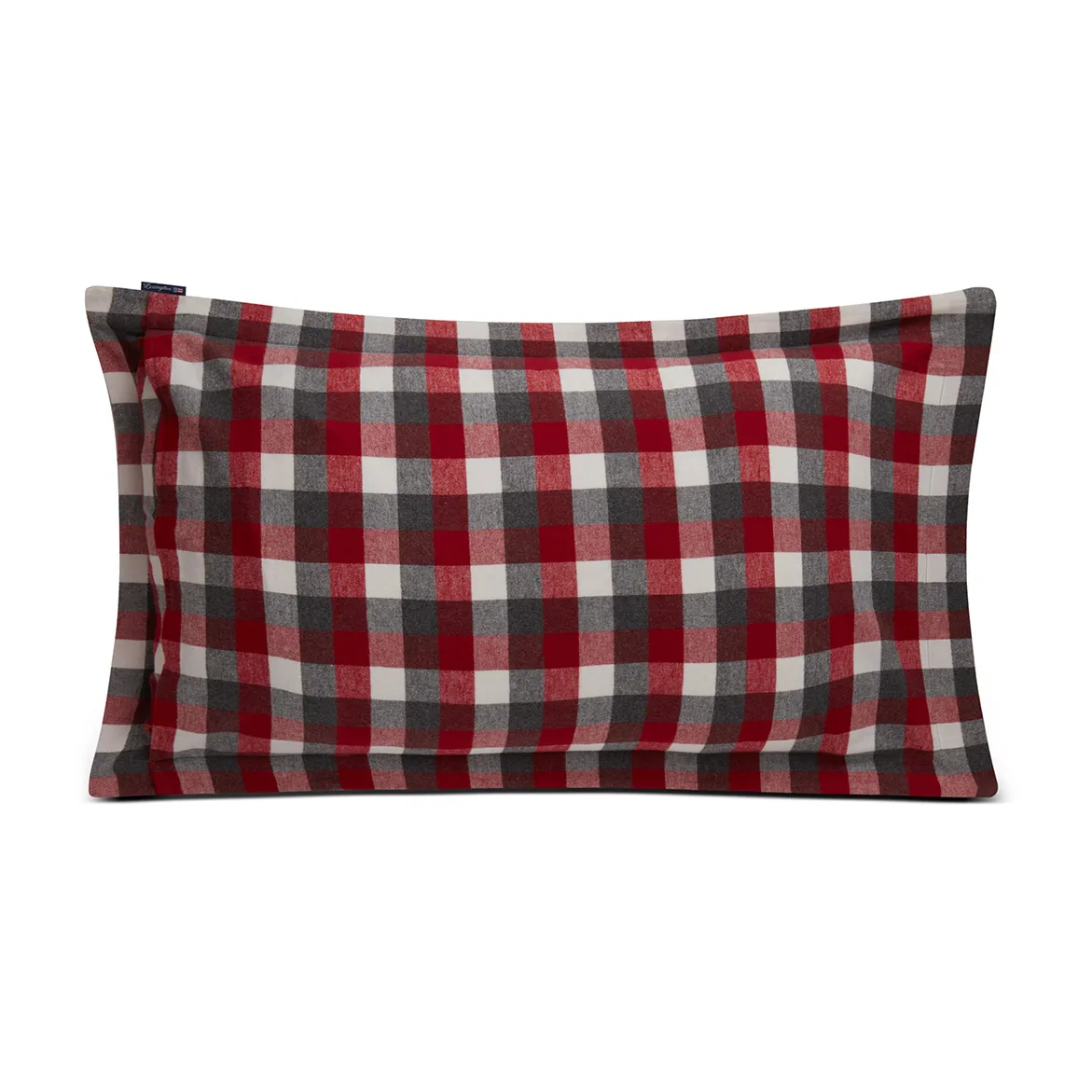 Taie d'oreiller Checked Flannel 50x90 cm, Rouge-gris foncé Lexington
