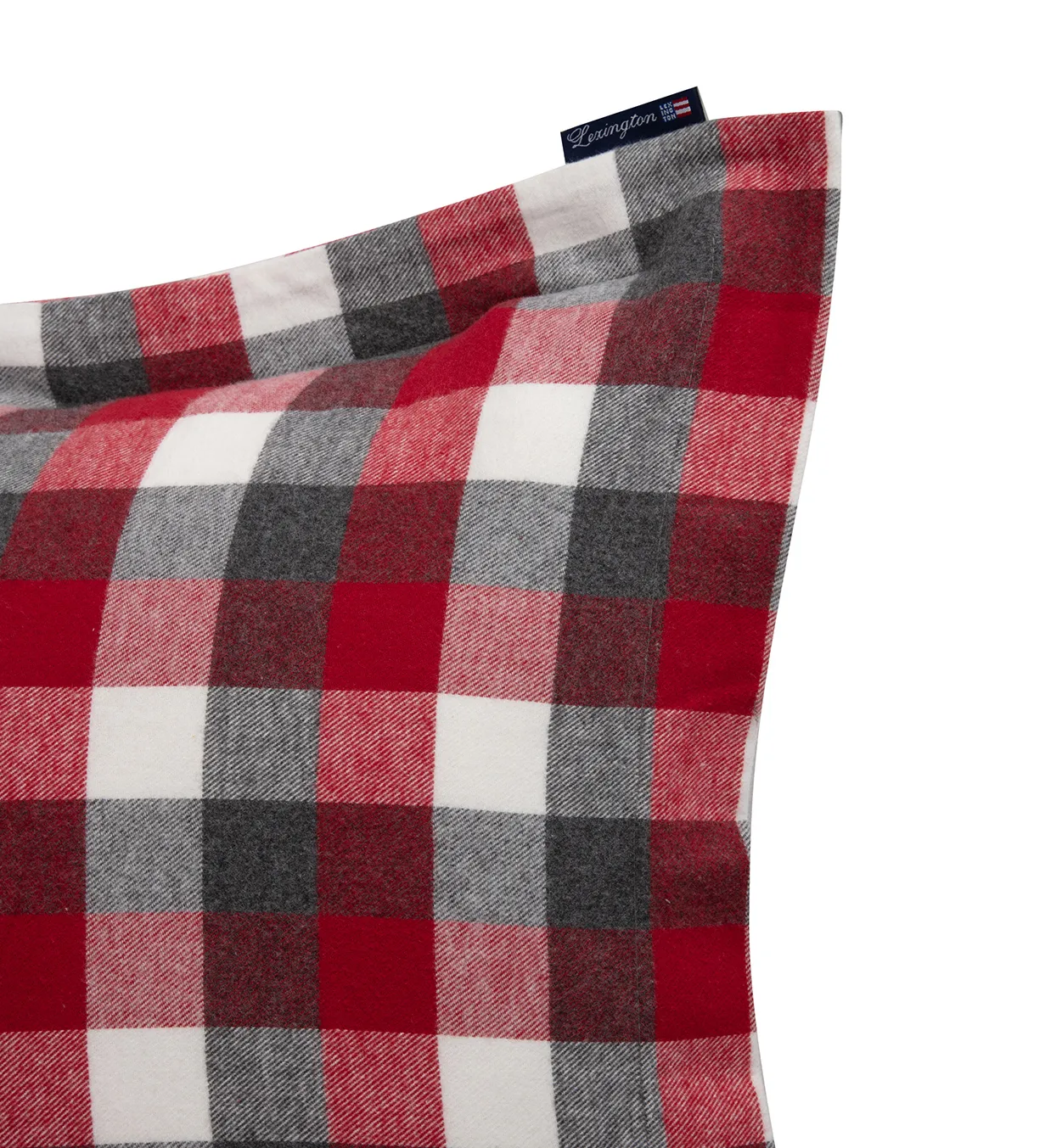 Taie d'oreiller Checked Flannel 50x90 cm, Rouge-gris foncé Lexington