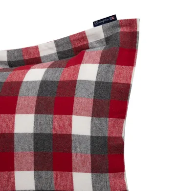 Taie d'oreiller Checked Flannel 50x90 cm - Rouge-gris foncé - Lexington