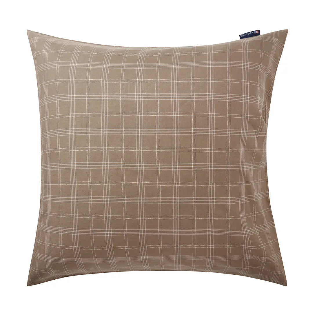 Taie d'oreiller Checked Pin Point Oxford 65x65 cm, Brown Lexington