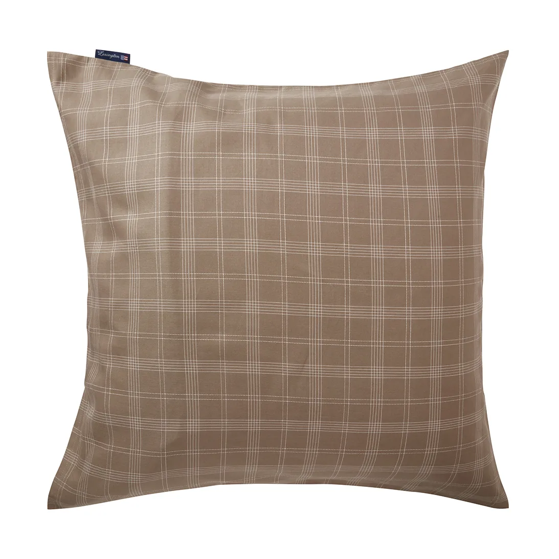 Taie d'oreiller Checked Pin Point Oxford 65x65 cm, Brown Lexington