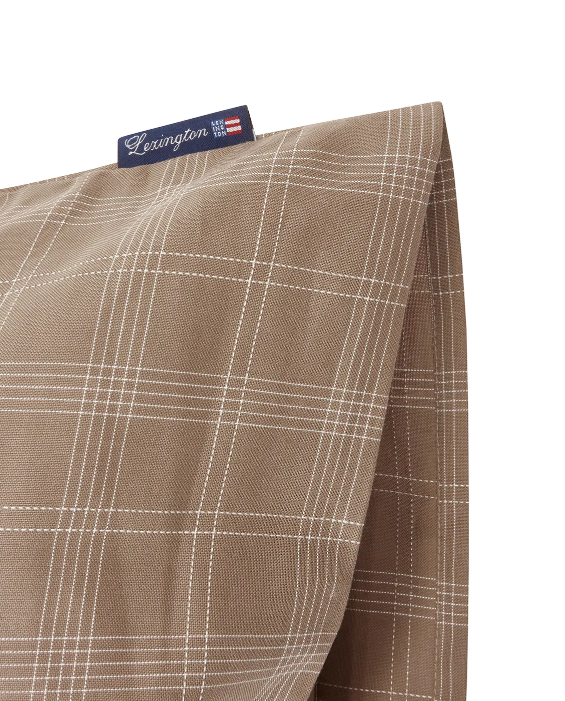 Taie d'oreiller Checked Pin Point Oxford 65x65 cm, Brown Lexington