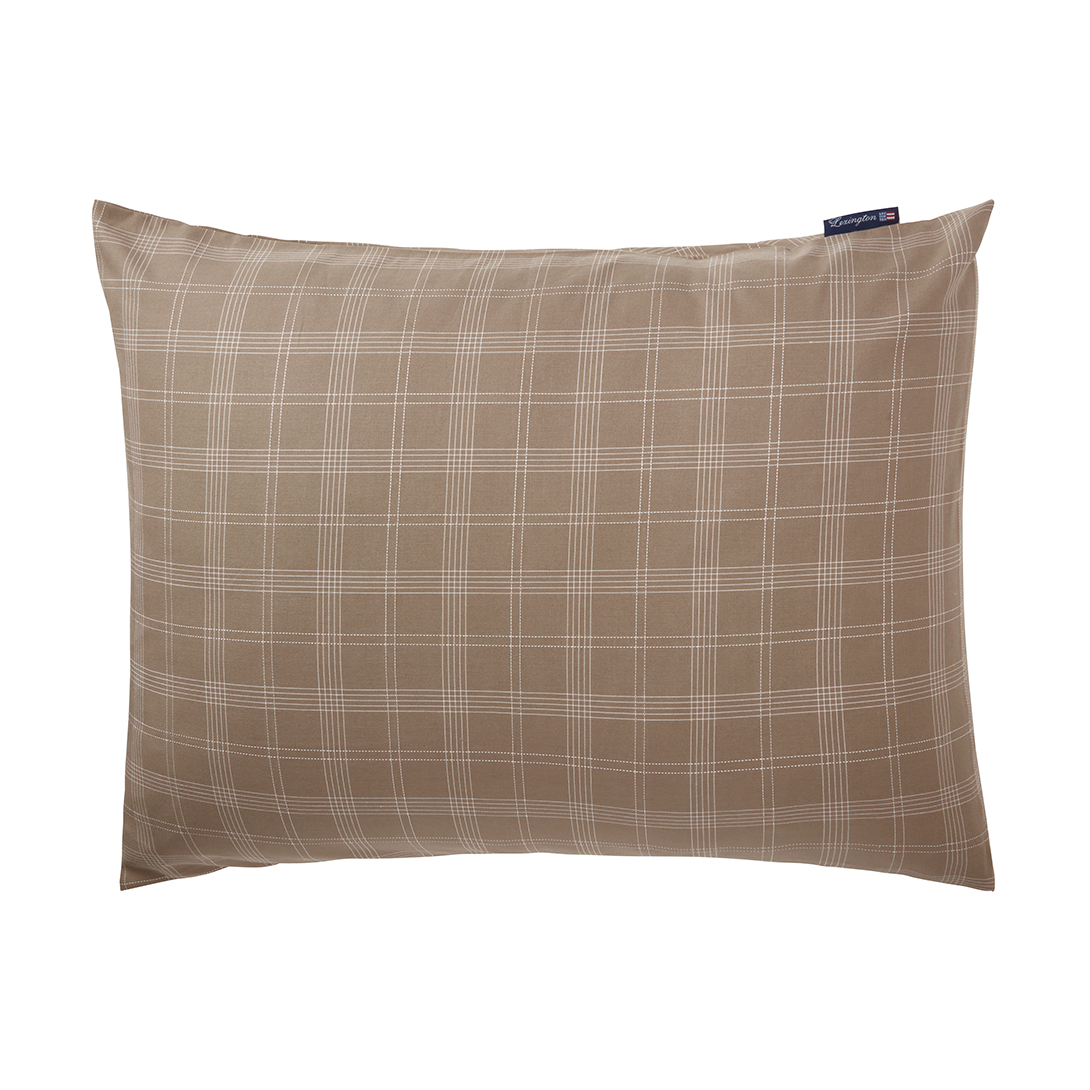 Lexington Taie d’oreiller Checked Pinpoint Oxford 50x60 cm Brown