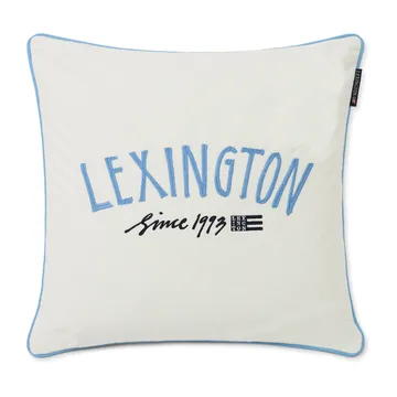 Taie d'oreiller en coton biologique Since 1993 50x50 cm - Blanc-bleu - Lexington