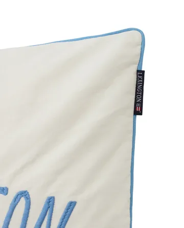 Taie d'oreiller en coton biologique Since 1993 50x50 cm - Blanc-bleu - Lexington