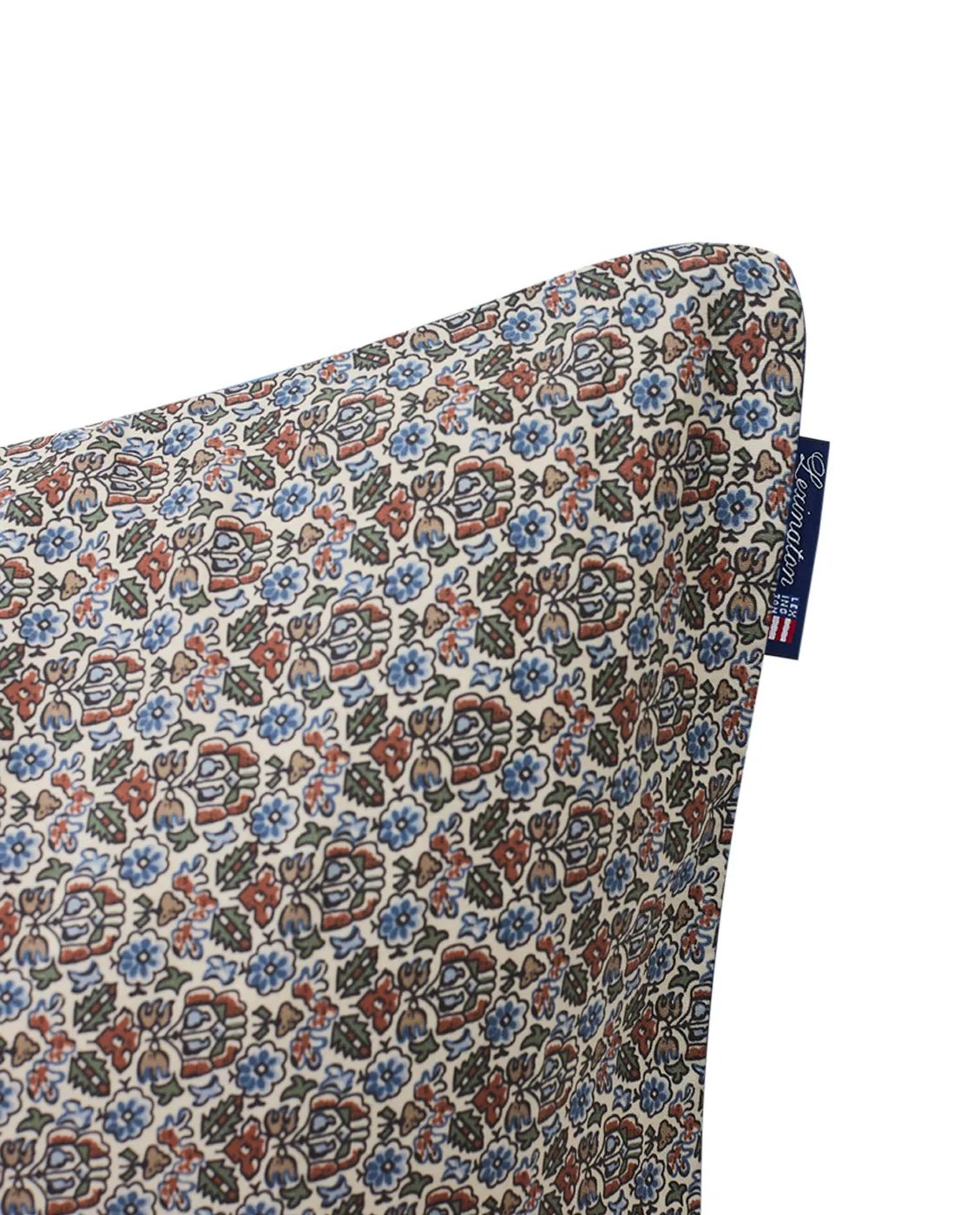 Taie d'oreiller en coton Printed Flowers 50x60 cm, Beige Multi Lexington