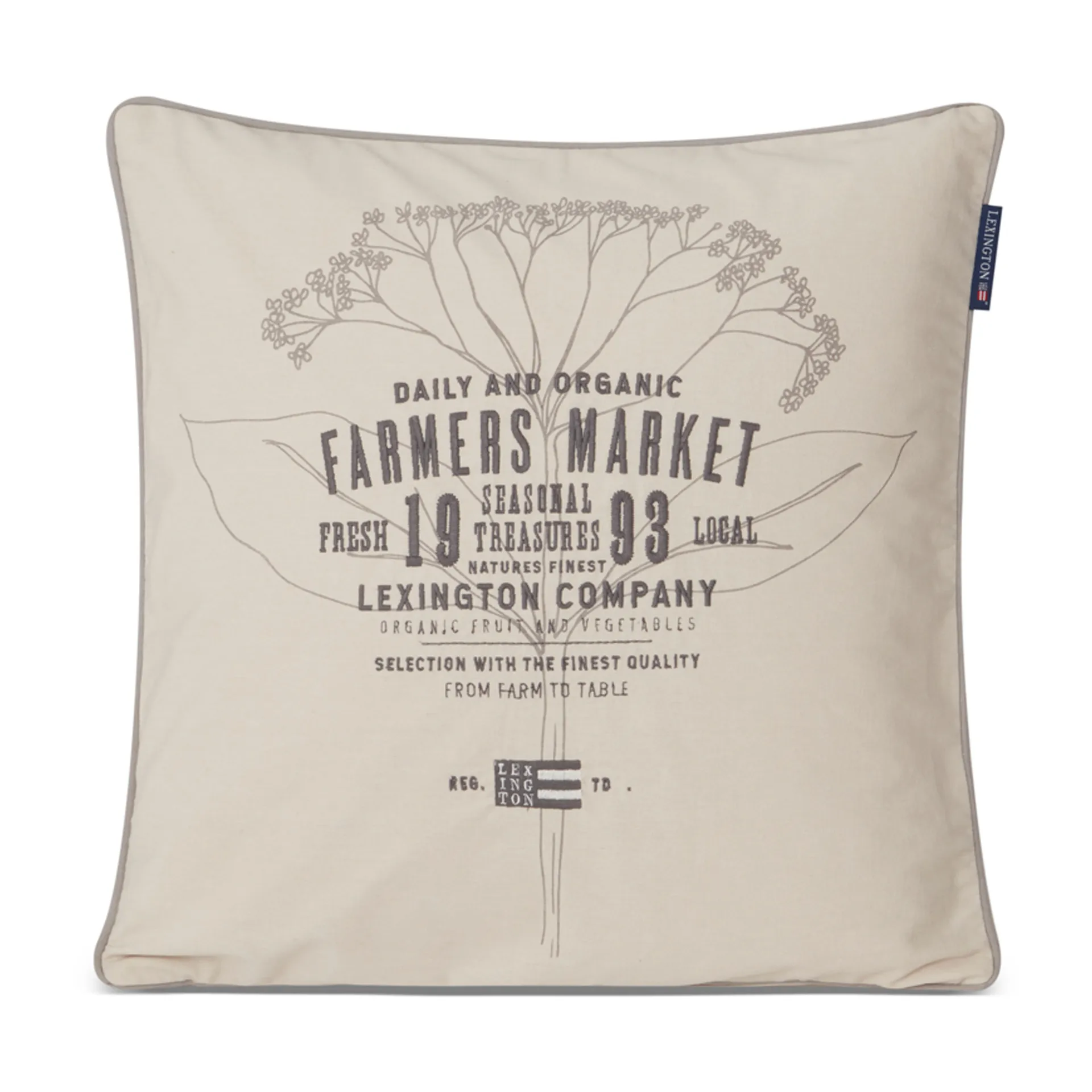 Taie d'oreiller Farmers Market 50x50 cm, Beige Lexington