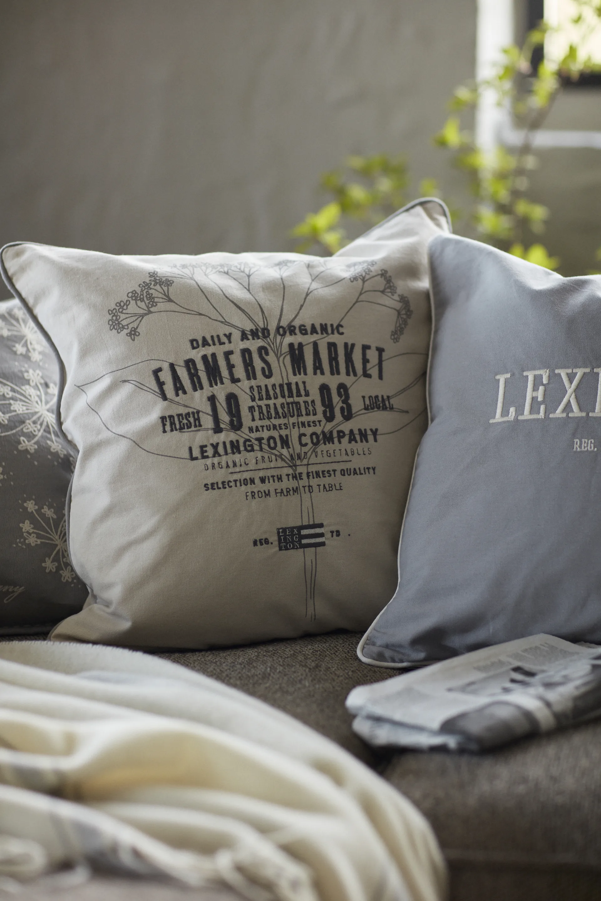 Taie d'oreiller Farmers Market 50x50 cm, Beige Lexington