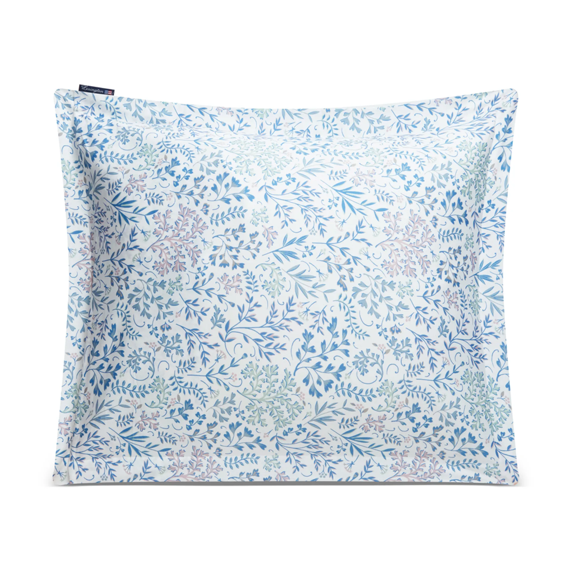 Taie d'oreiller Flower Printed Cotton Sateen 50x60 cm, Bleu Lexington