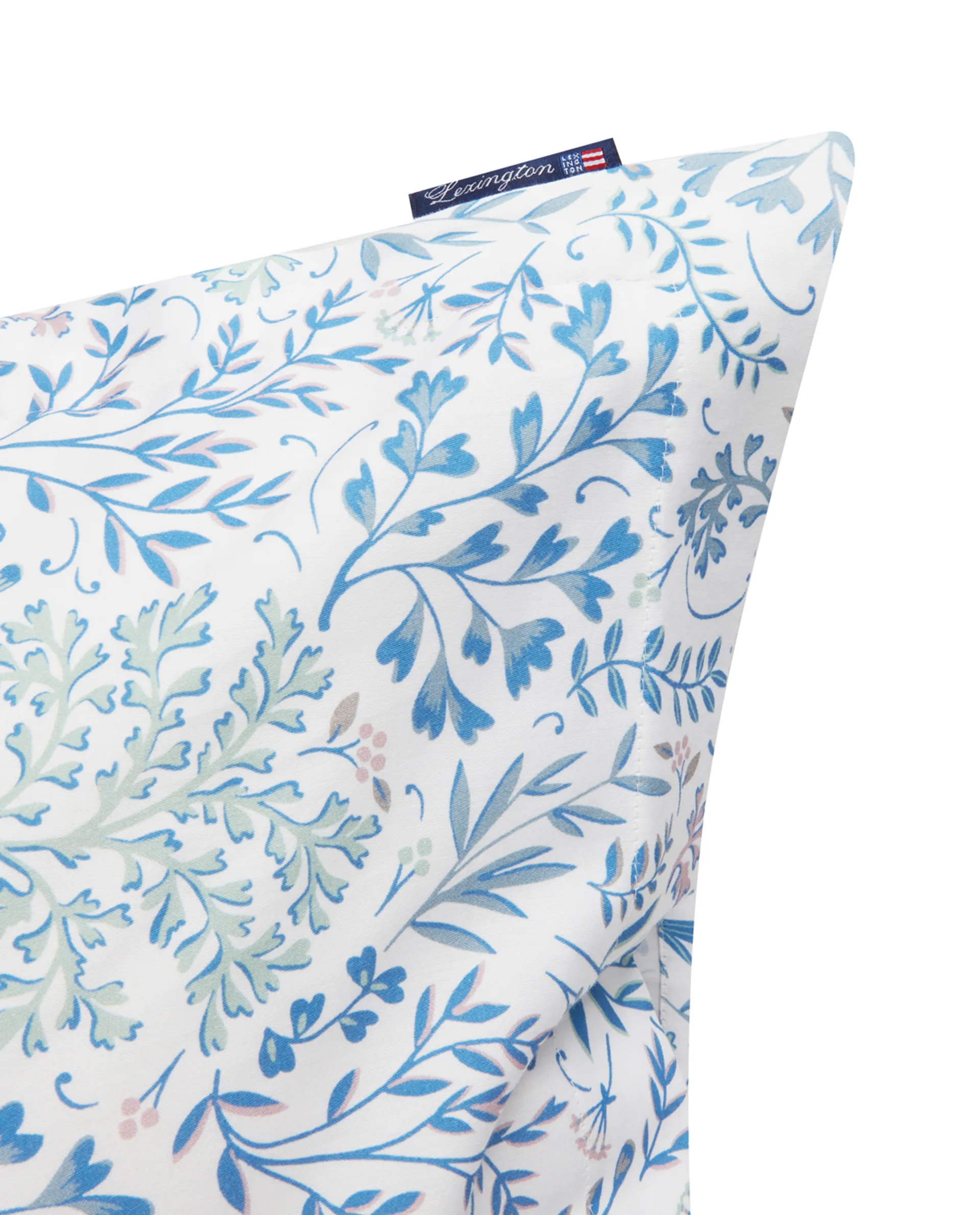 Taie d'oreiller Flower Printed Cotton Sateen 50x60 cm, Bleu Lexington