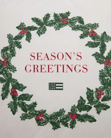 Taie d'oreiller Holiday Printed Organic Cotton 50x60 cm - Blanc-vert-rouge - Lexington