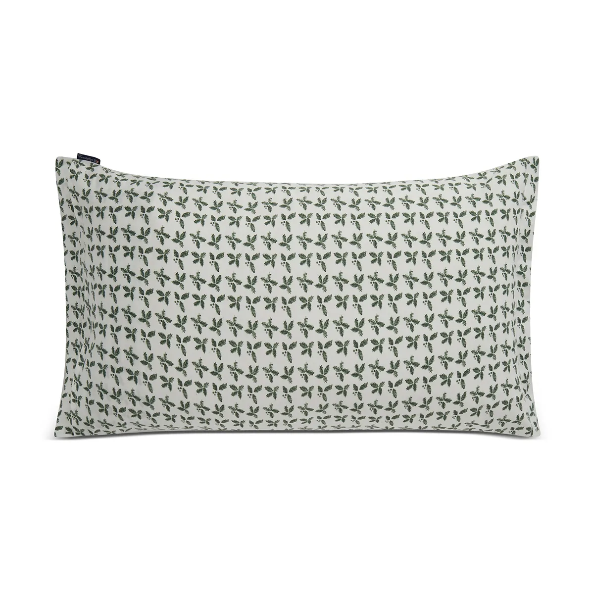 Taie d'oreiller Holly Printed Cotton Sateen 50x90 cm, Blanc-vert Lexington