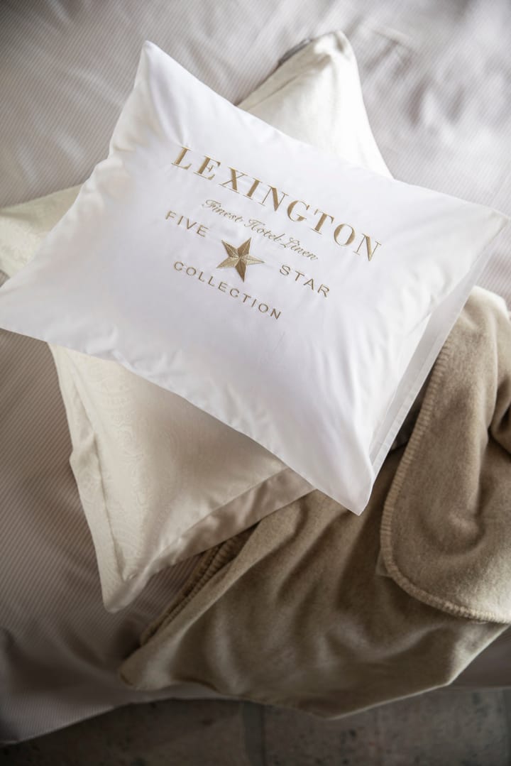 Taie d'oreiller Hotel Embroidery 50x60 cm, Blanc-beige clair Lexington