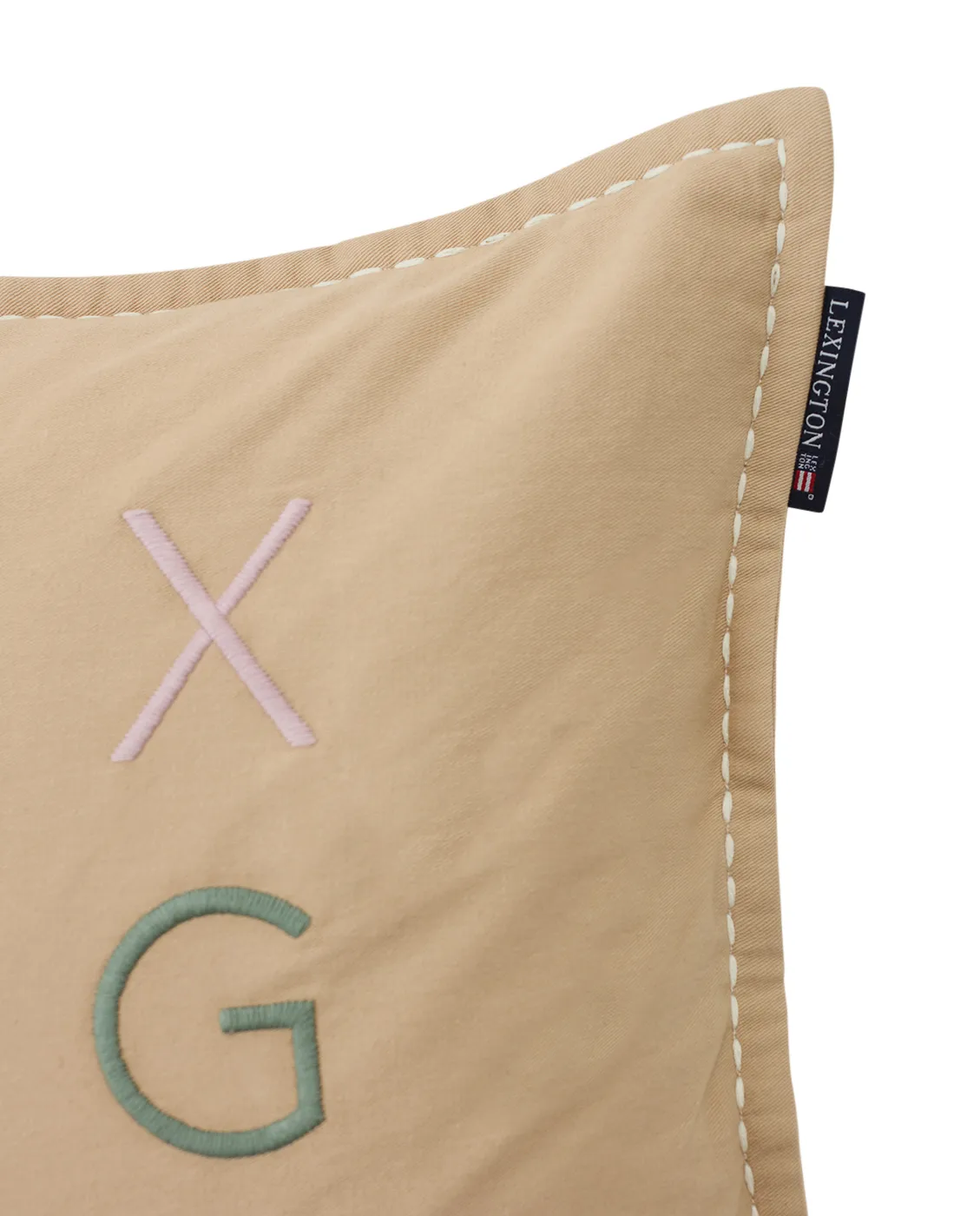 Taie d’oreiller Love Different Organic Cotton 50x50 cm, Beige-multi Lexington