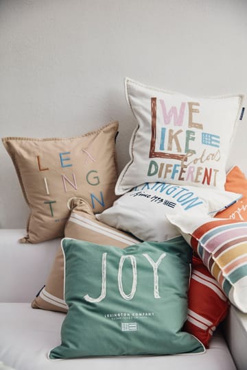 Taie d’oreiller Love Different Organic Cotton 50x50 cm - Beige-multi - Lexington