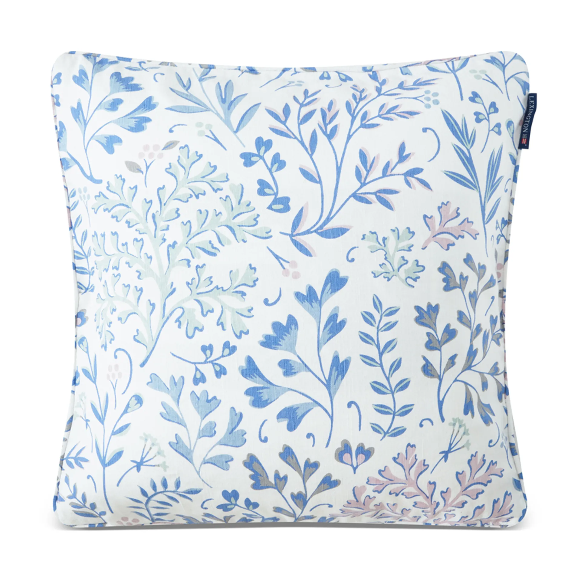 Taie d'oreiller Printed Flowers 50x50 cm, Bleu Lexington