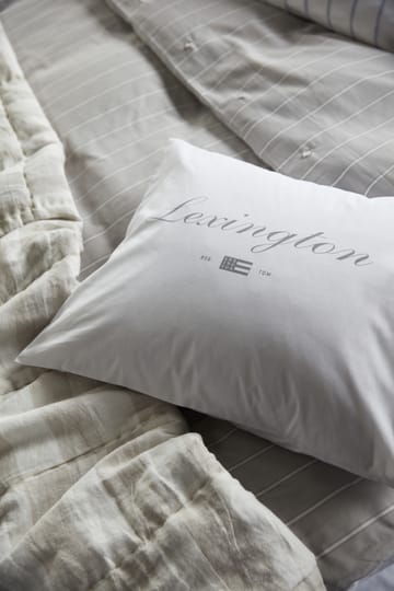 Taie d'oreiller Printed Organic Cotton Poplin 50x60 cm - Blanc-gris - Lexington