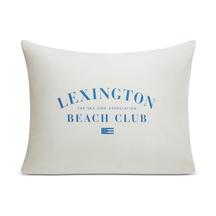 Taie d'oreiller Printed Organic Cotton Poplin 50x60 cm - Bleu-blanc - Lexington