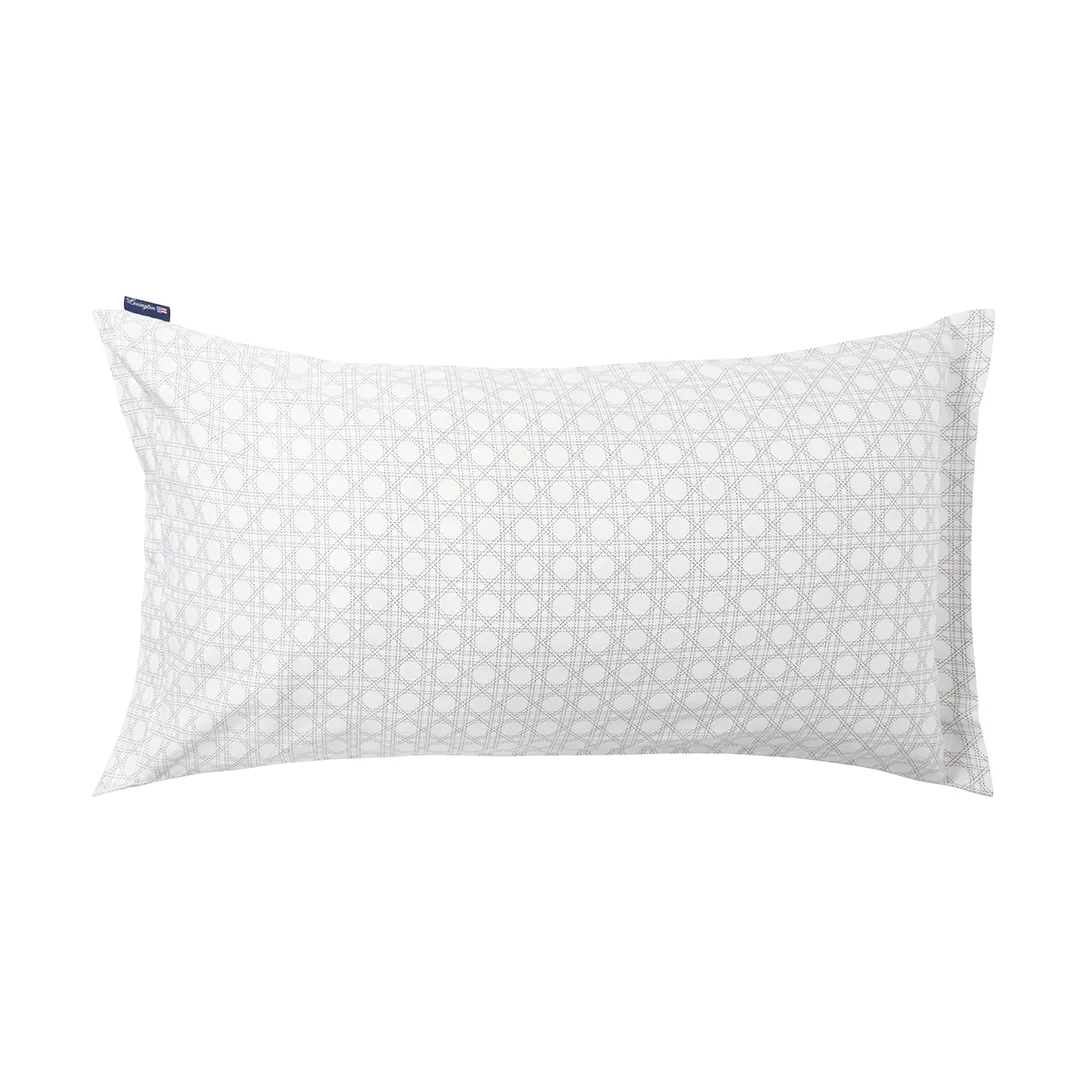 Taie d'oreiller Rattan Printed 50x90 cm, White Lexington
