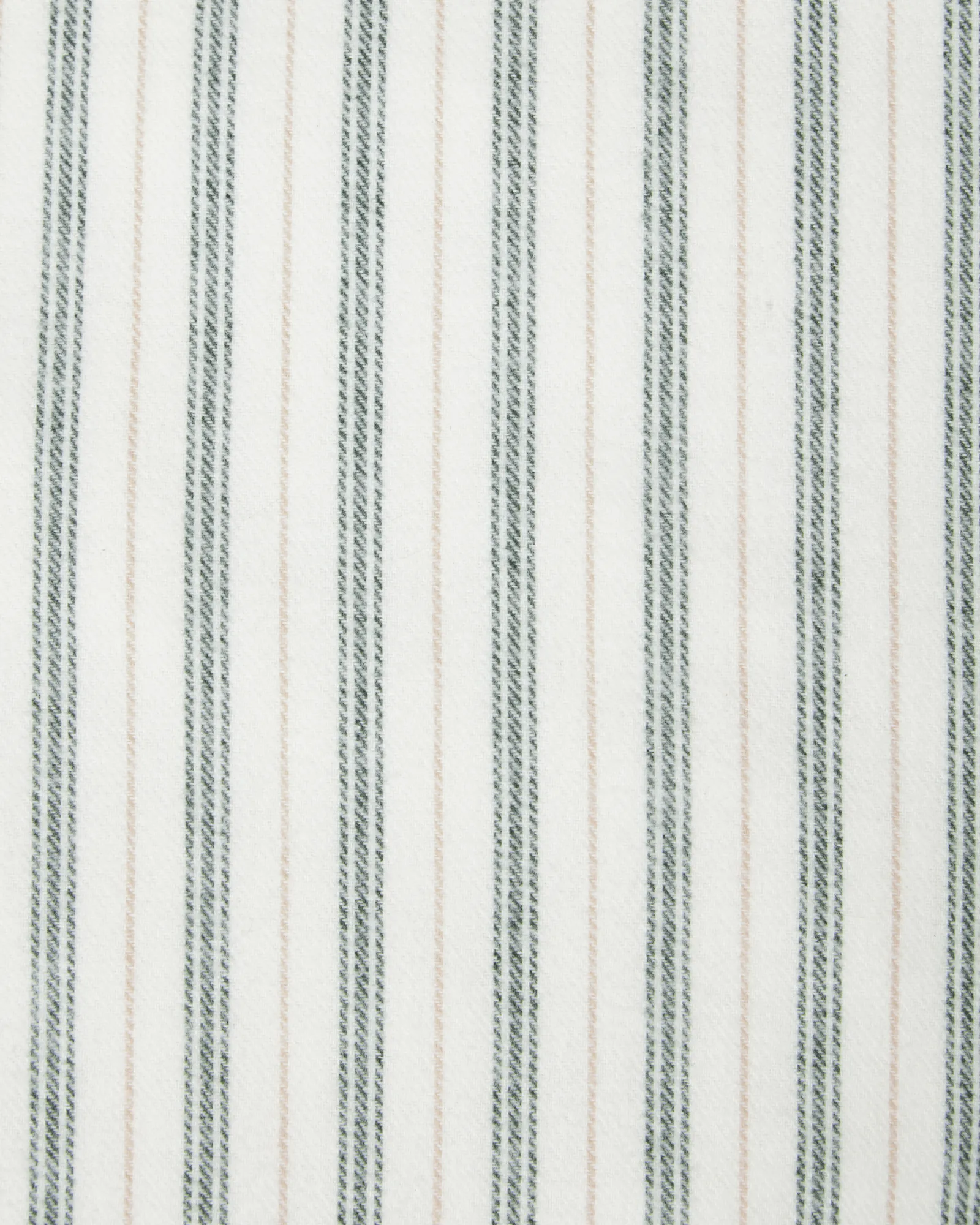 Taie d’oreiller Stripe cotton flannel, White-green-beige, 50x60 cm Lexington