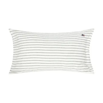 Taie d’oreiller Stripe cotton flannel - White-green-beige, 50x90 cm - Lexington
