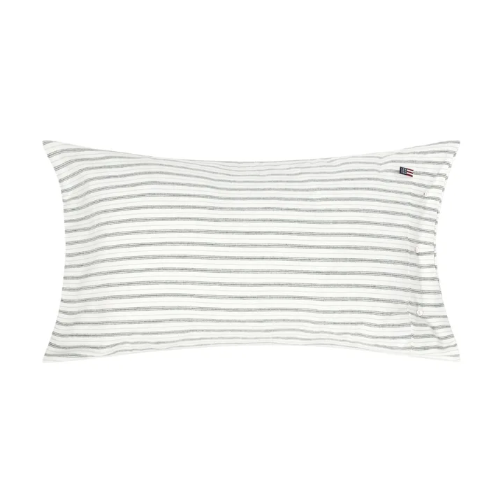Taie d’oreiller Stripe cotton flannel - White-green-beige, 50x90 cm - Lexington
