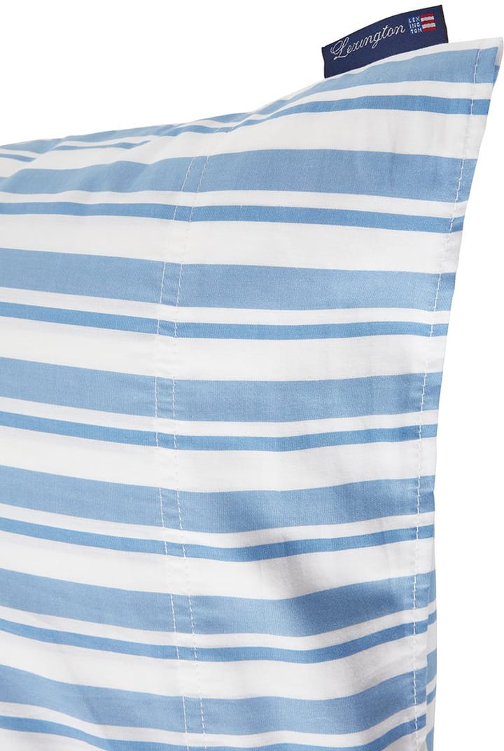 Taie d'oreiller Striped Cotton Poplin 50x60 cm - White-Blue - Lexington