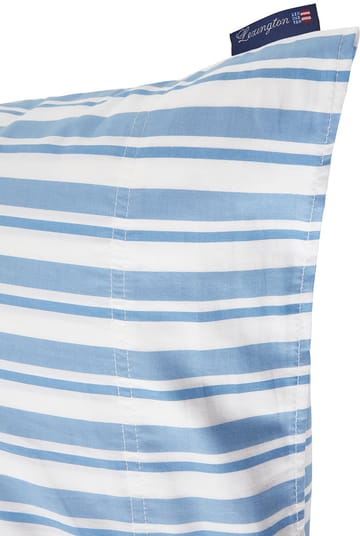 Taie d'oreiller Striped Cotton Poplin 50x60 cm - White-Blue - Lexington