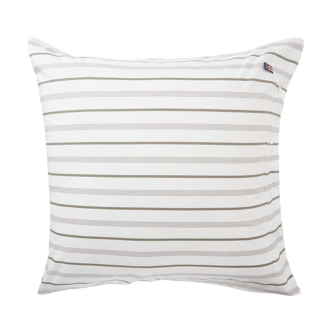 Lexington Taie d'oreiller Striped Cotton Poplin 65x65 cm White