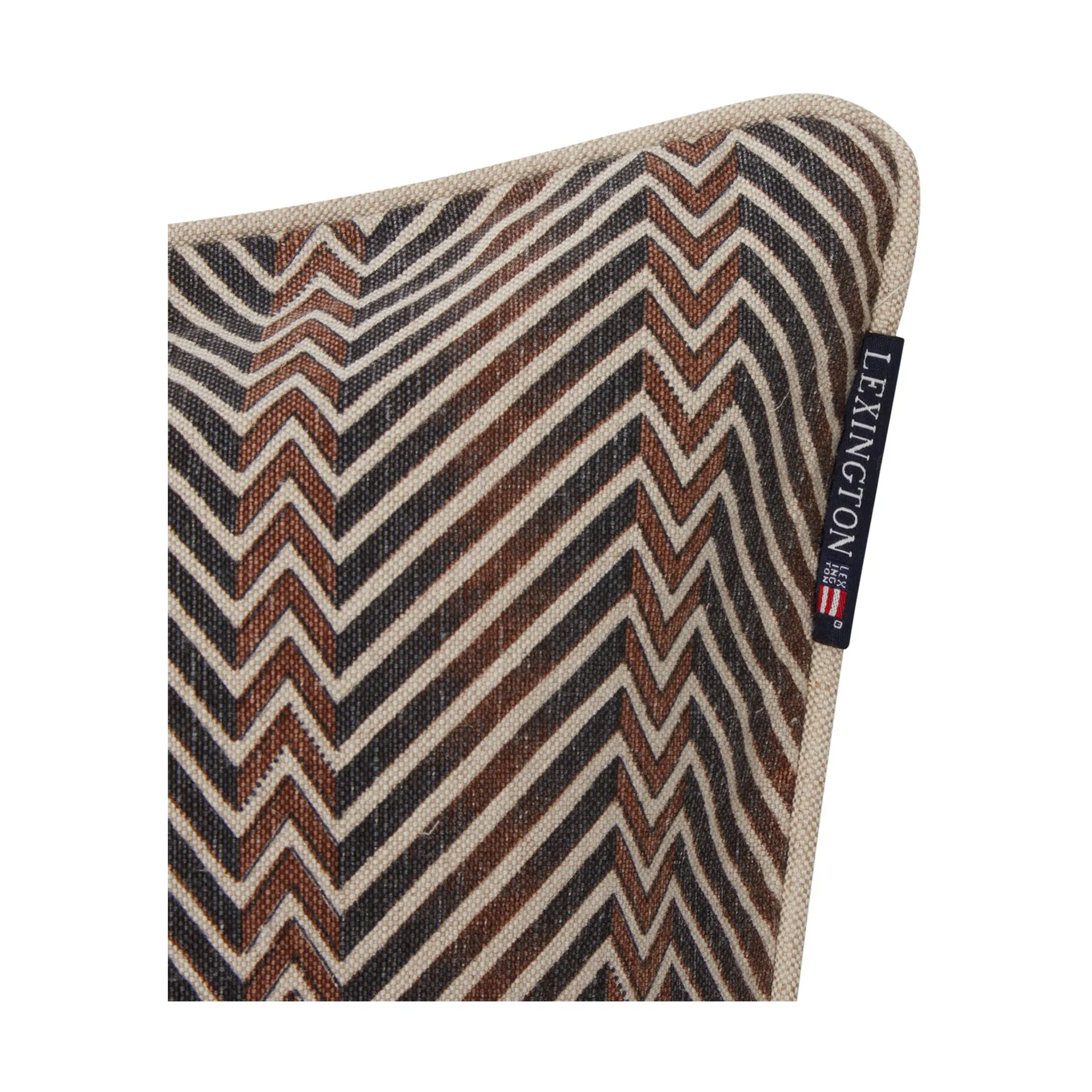 Taie d’oreiller Zig Zag Printed 50x50 cm, Brown-beige Lexington