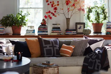 Taie d’oreiller Zig Zag Printed 50x50 cm - Brown-beige - Lexington